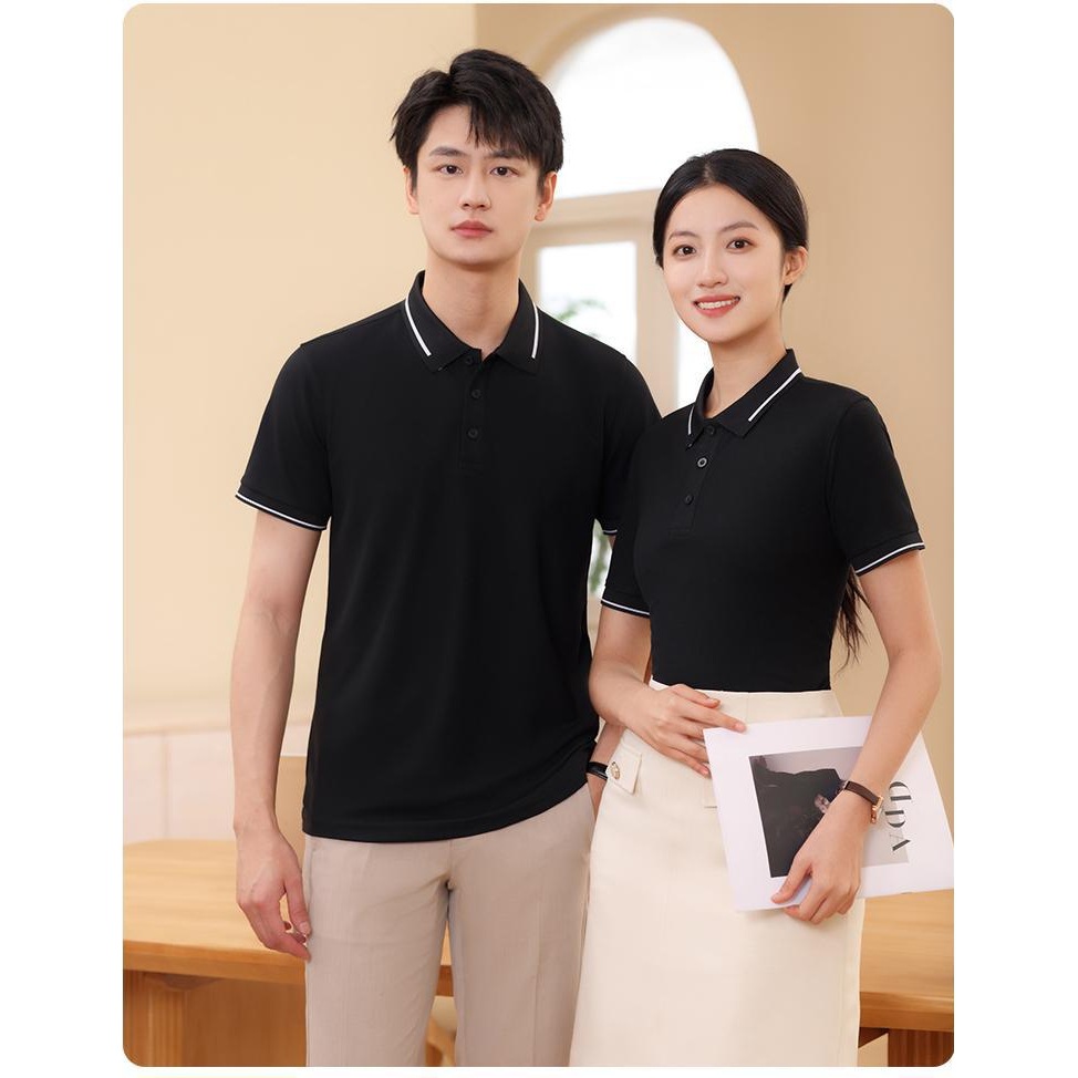 Trajes de trabajo de mangas cortas con solapa logotipo de verano de negocios polo camisetas de trabajo de la empresa de ropa de grupo camisetas de mangas cortas