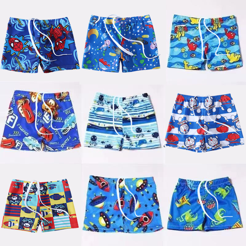 Children's Swimming Trunks for Boys, Cartoon Cute Style, Ages 3-12, Short-Sleeved, Suitable for Kids, Toddlers, and Older Children, for Hot Springs and Swimming