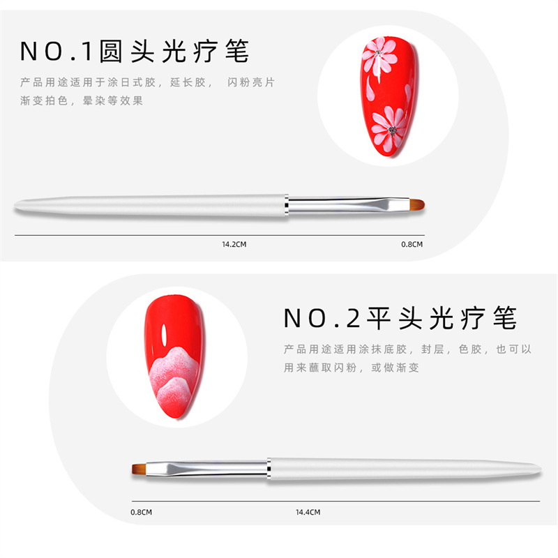 Cross-border Especial 6-piece pluma de pintura de uñas pluma de taladro de doble cabeza varilla de metal pluma de dibujo pluma de fototerapia pluma conjunto de belleza de uñas