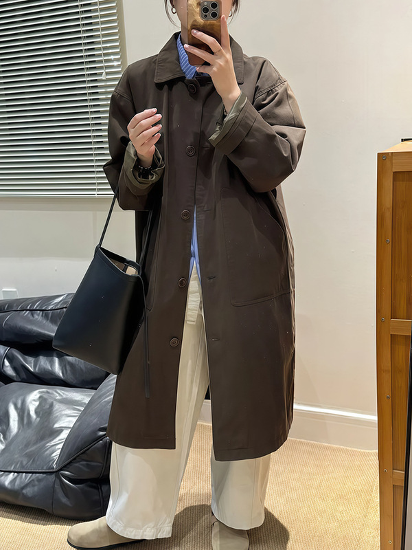 英伦风复古小众中长款风衣显瘦外套秋季新款气质休闲宽松百搭大衣|undefined