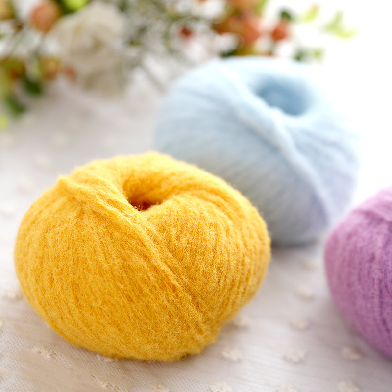 Xuefei'Er Cotton Candy Imitation Wool Yarn Handmade Knitting Bag Doll Crochet Material Kit Mohair Yarn Ball