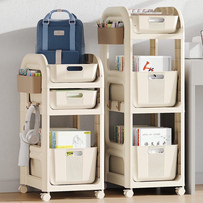 carro pequeño móvil con rueda debajo de la mesa estante de almacenamiento de papelería dormitorio estante de almacenamiento de libros estante de clasificación de artículos de oficina