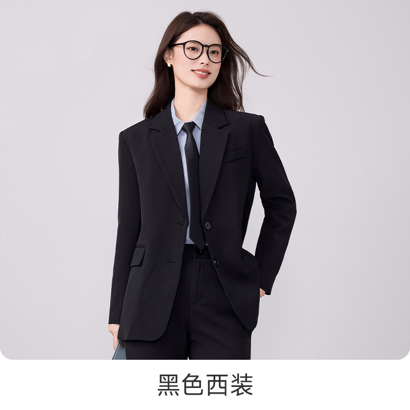 2025秋冬新款灰色西装外套女职业装大学生面试正装高级感西服套装|undefined