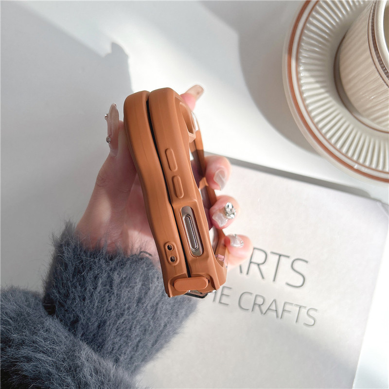 Korean style cute dog for Samsung zflip 5 fold folding screen phone case Samsung Galaxy ZFLIP4 lanyard_voghion.com