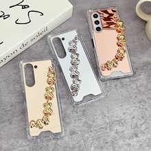 适用三星Zfold5手机壳镜面小熊手链zfold6折叠屏4代全包女保护套