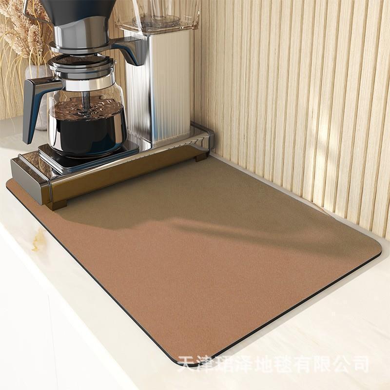 キッチン排水マット、シンプルな家庭用カウンタートップ、吸水性、速乾性、滑り止めコースター、汚れにくくお手入れが簡単な珪藻泥断熱マット|undefined