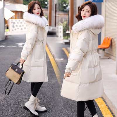 2021 Down Jackets Hooded Fur collar three-dimensional pocket Mid length version Down coat