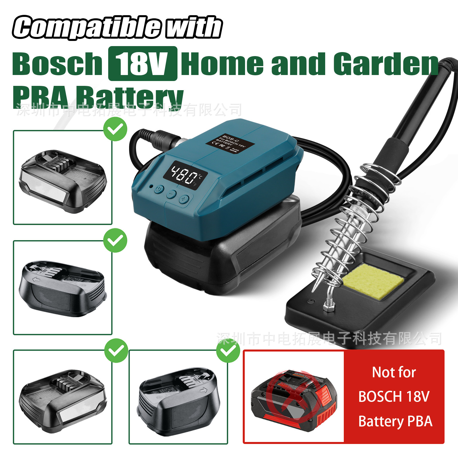 Soldador eléctrico de CC portátil 936 adaptado a la herramienta Makita Dewei Miwoqi Bosch 18V batería de litio para enviar alambre de estaño