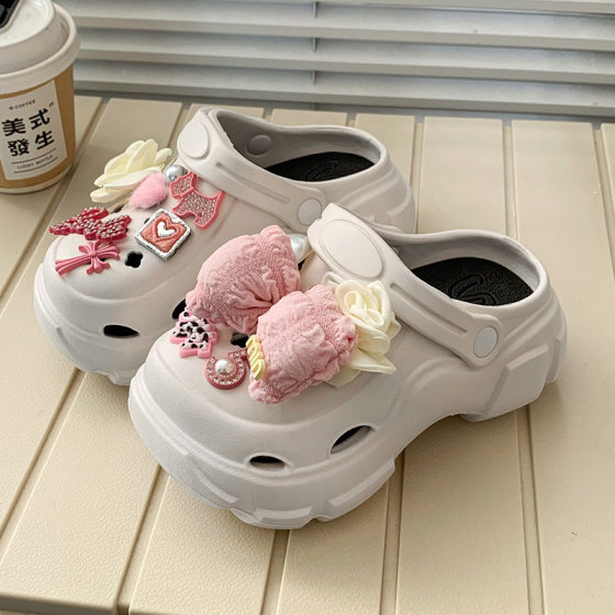 Children's EVA Hole Shoes 2025 Summer New Girls' Cute Baotou Shoe Slippers Soft-soled Beach Shoes
