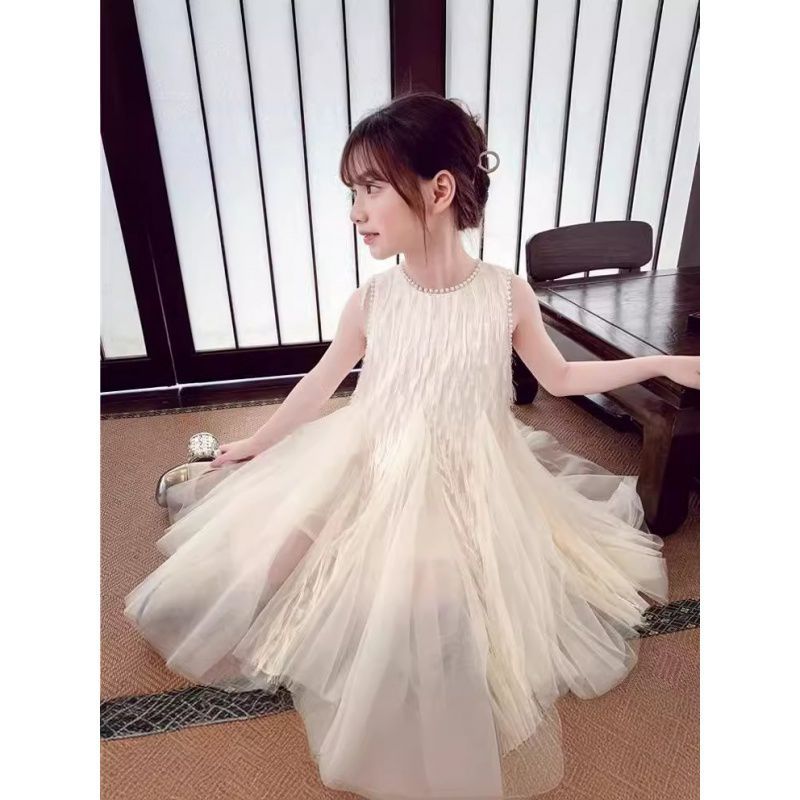. Girls Dress Summer Dress 2025 New Children's Summer Vest Little Girl Fashionable Mesh Princess