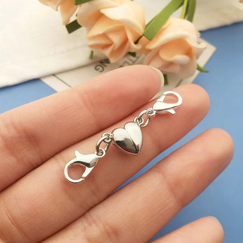 Cross-border best-selling smooth heart-shaped magnetic clasp DIY heart-shaped necklace clasp bracelet clasp clothing decoration clasp connector
