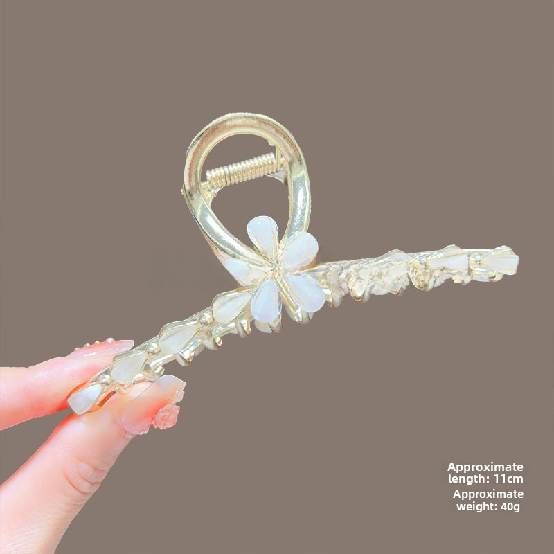 Temperamento Full Diamond Metal Shark Clip Hairpin Back Head Coil Hair Grab Clip Donna Primavera Estate Super Large Clip Copricapo Hair Grab_voghion.com
