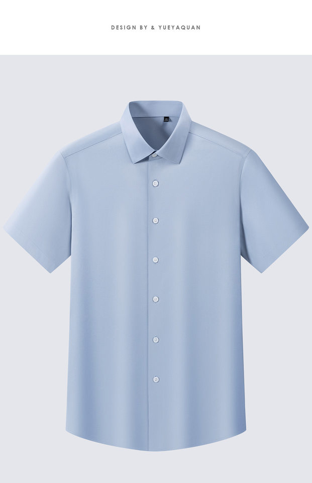 Áo sơ mi nam ngắn tay 100% cotton 230 sợi chống nhăn không cần ủi phong cách công sở — Sọc xám xanh - Áo tay ngắn 203, Trắng - Áo tay ngắn 001, Xanh nhạt - Áo tay ngắn 011, Xanh xám nhạt - Áo tay ngắn 006 chi tiết 21