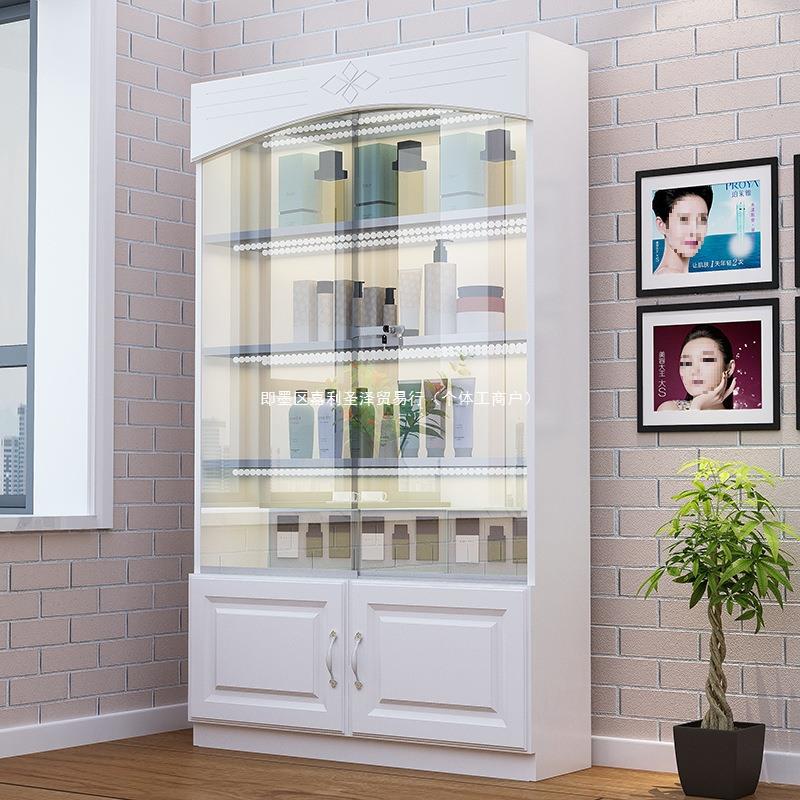 玻璃门产品展示柜透明陈列柜推拉美容院展柜礼品化妆品展示柜带锁