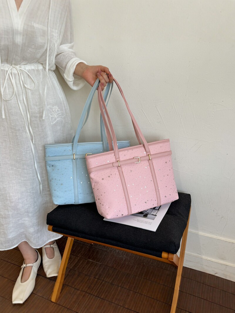 2026 nuevo estilo coreano de impresión de estrellas bolso especial de gran capacidad de viaje bolso de hombro portátil simple bolso de mujer