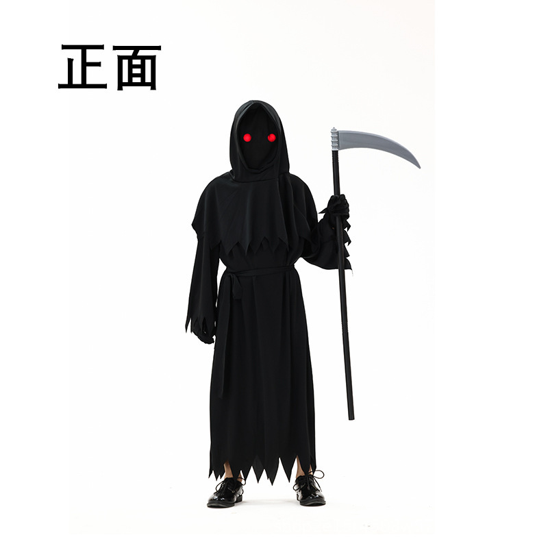 万圣节死神装扮儿童表演服演出服魔眼死神角色扮演cos服派对服|undefined