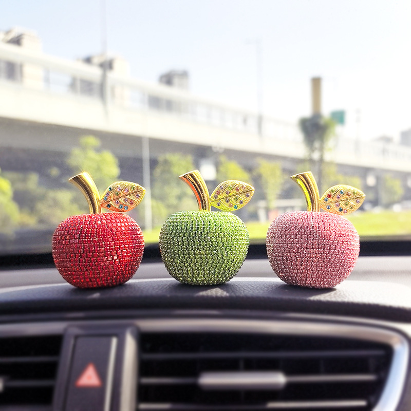Cross-Border Crystal Apple Decoration Gift Safe Birthday Holiday Gift Car Car Creative Diamond Christmas Ornaments
