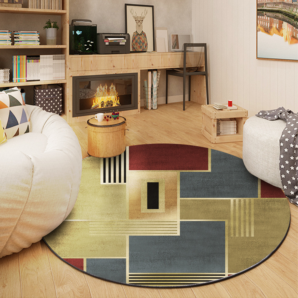 Tapete Redondo para Pie de Cama de Seda Artificial, Absorbente y Antideslizante para Sala de Estar image 13
