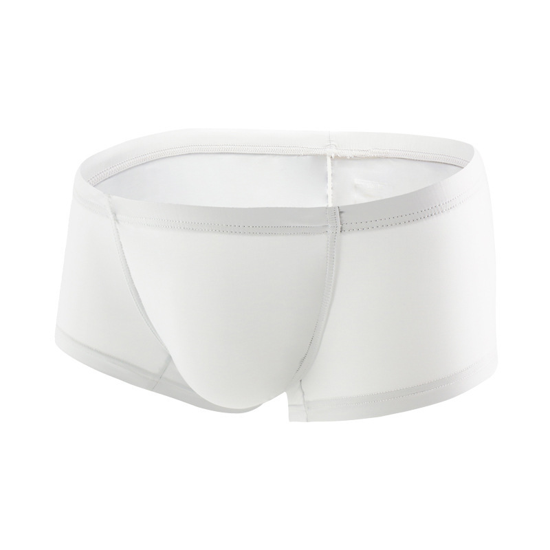 Arrugas boxeadores ropa interior de los hombres de color sólido Delgado U convexo sexy tallas grandes cintura baja boxeadores Comercio exterior hombres