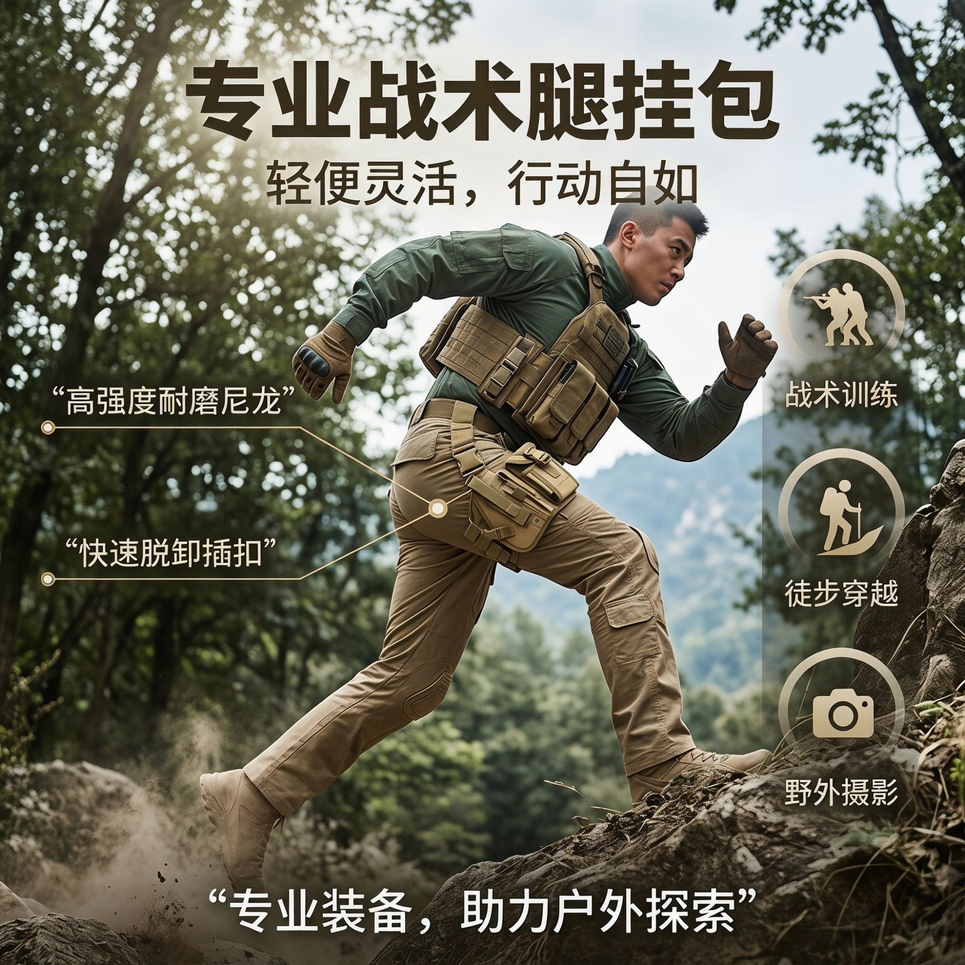Bolsa para pistola de entrenamiento para deportes al aire libre, ventilador militar, funda táctica de camuflaje, funda de extracción rápida, funda combinada tornado