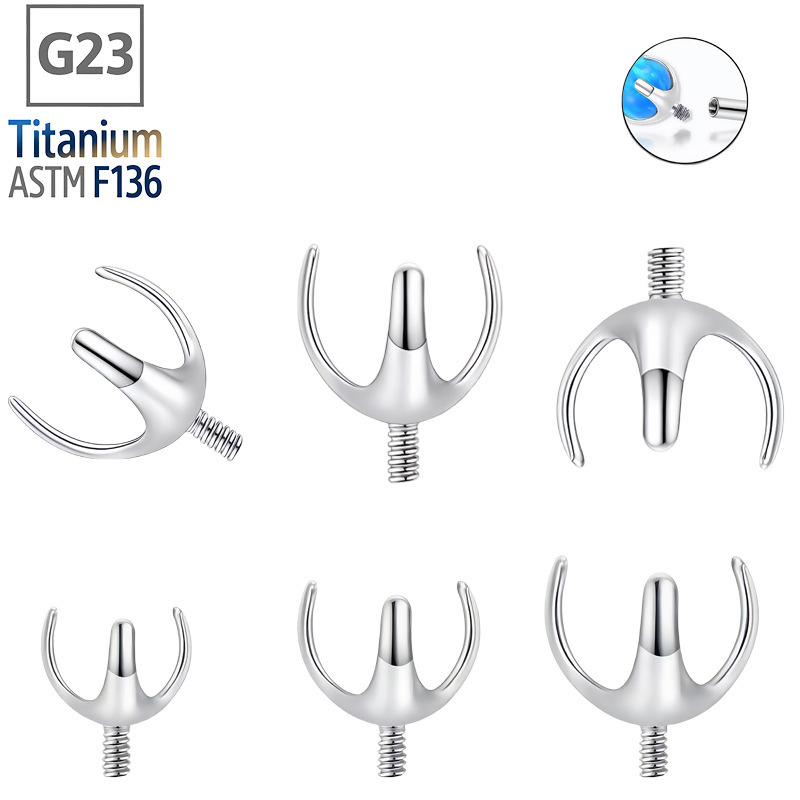 Pointed labret stud close-up product detail