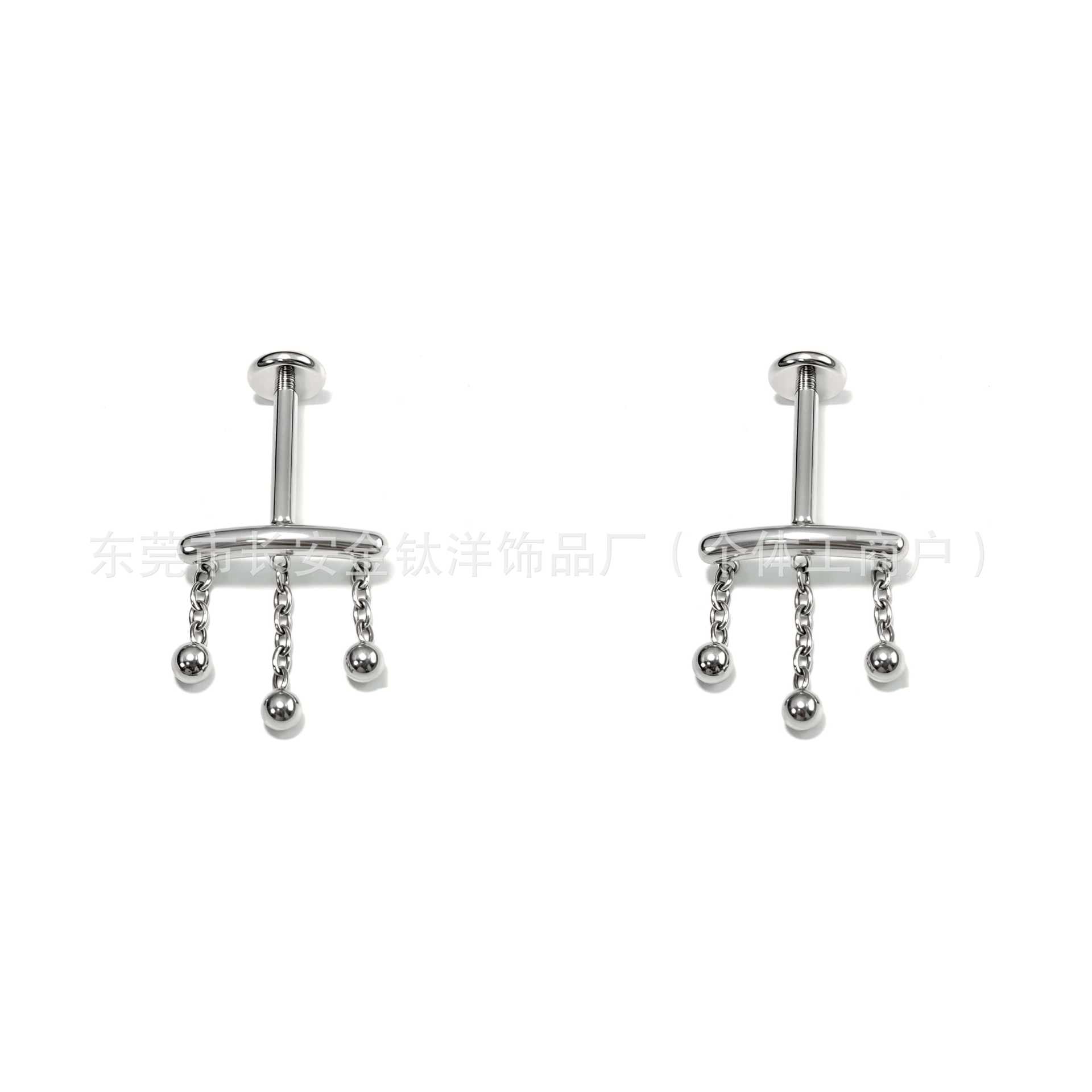 Pointed titanium steel lip stud product view