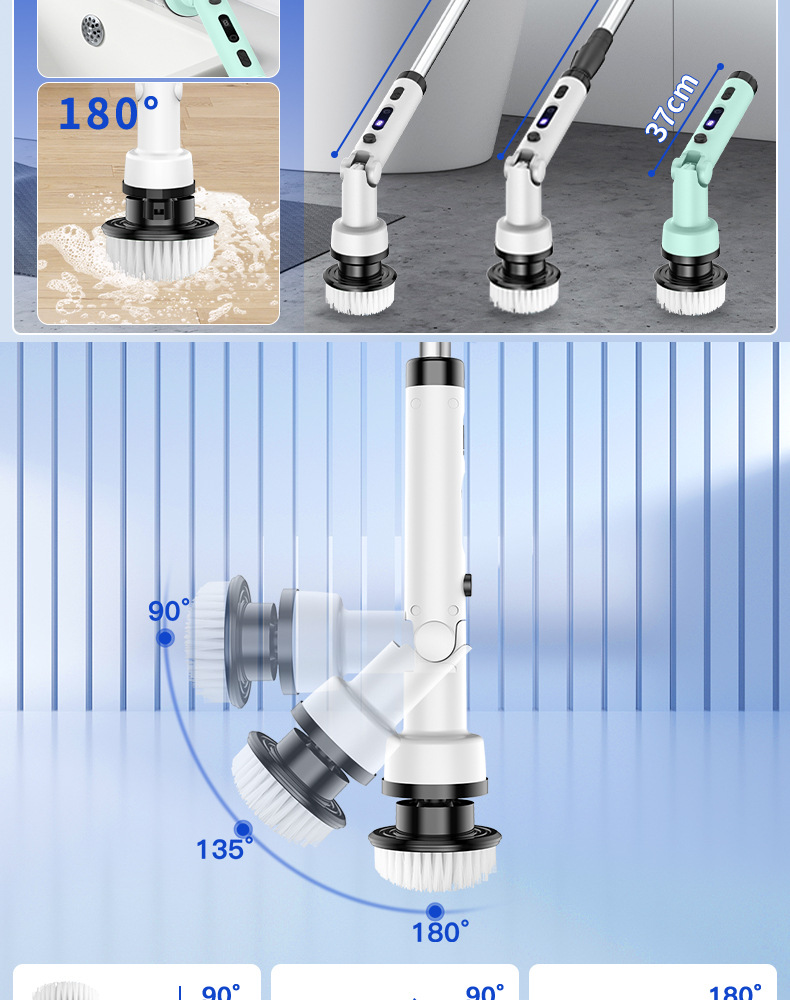 无线长柄电动清洁刷家用手持多功能可折叠旋转无死角清洁厨房浴室详情10
