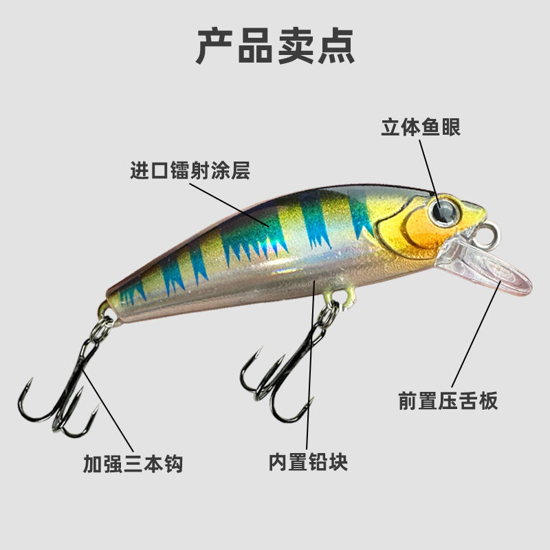 Localización lenta de cebo falso minó, agua sumergida, cebo perla, conjunto completo de suspensión de larga distancia, lanzamiento de pescado, pescado