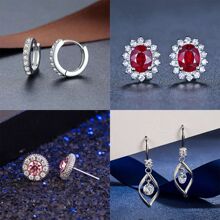 New 925 Sterling Silver Hot Stud Earrings AAA Zircon High Qu