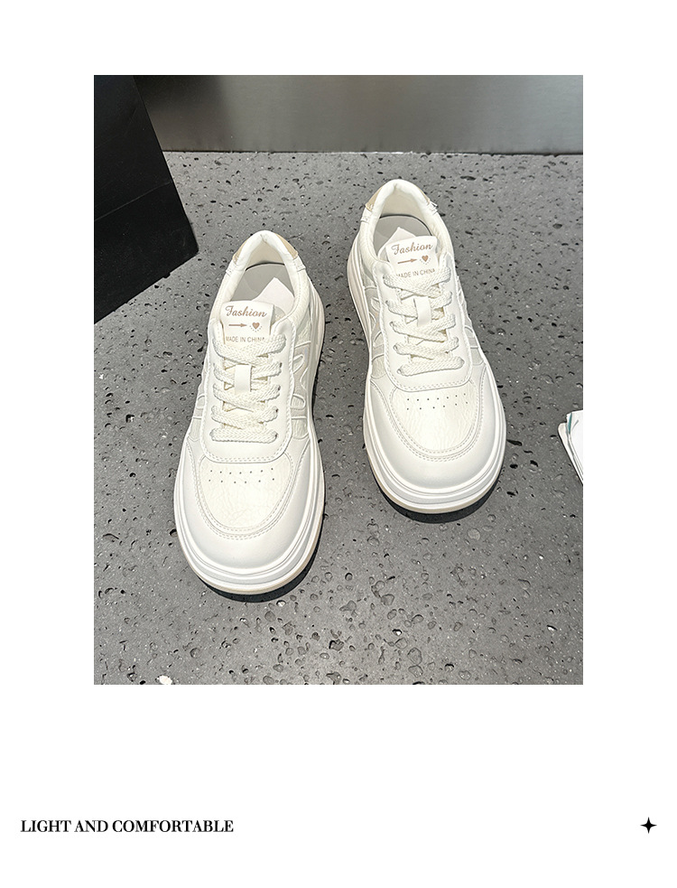 High-end Women's White Sneakers, New Autumn 2026 Trendy Internet Celebrity Versatile Thick-soled Platform Popular_vogvips.com