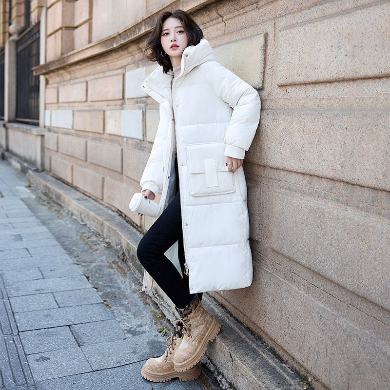 冬季羽绒棉服女新款加厚韩版宽松外套中长款棉衣时尚连帽过膝棉袄|undefined