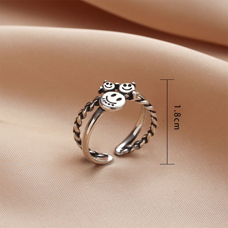 Korean version Dongdaemun Taeyin Castle ring, a retro, aged, individualistic, and cool style open ring accessory on Instagram pic 13