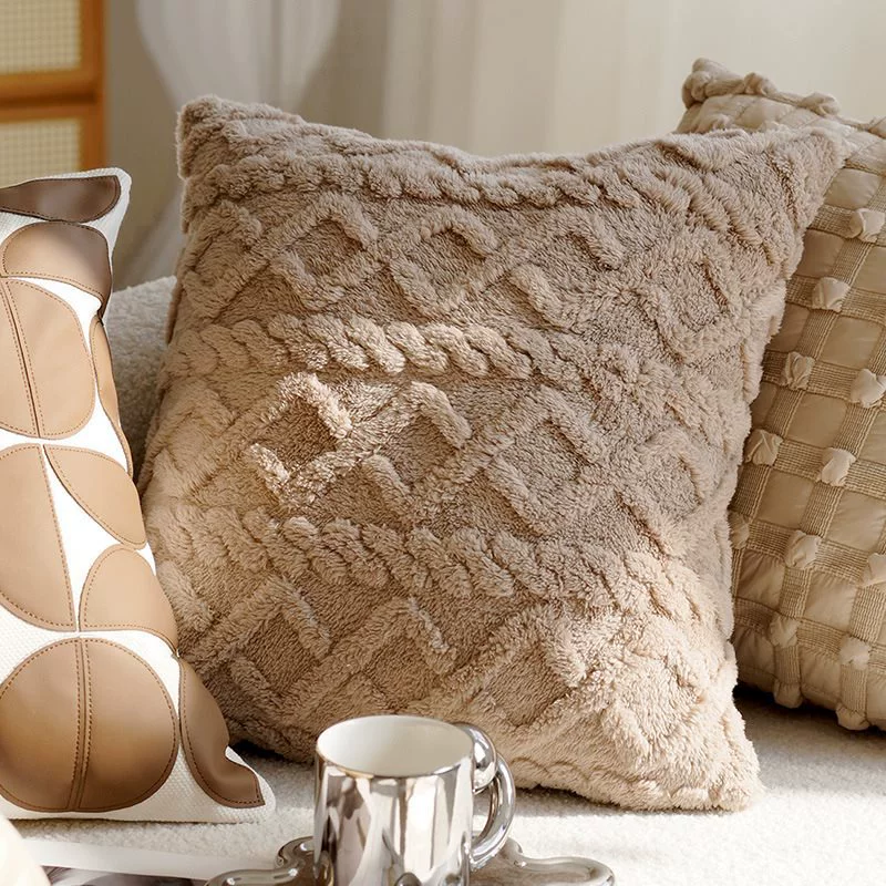 Creamy high -end retro style knot pillow pillow sleeve sofa bed on the brown bed on the waist on the waist pillow and cushion with core bay windows