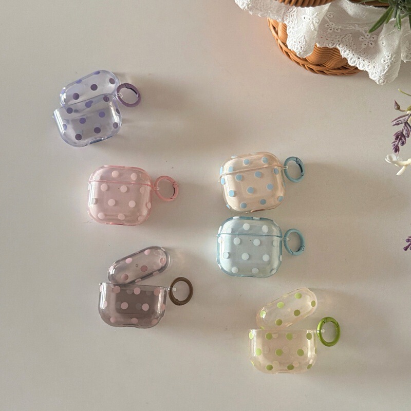 Ins Korean Style Translucent Polka Dot Case Suitable for Apple AirPods Pro2 Earphone Case Pro3 Earphone Protective Case 4Th Generation Soft Ins Korean Style Translucent Polka Dot Case Suitable for Apple AirPods Pro2 Earphone Case Pro3 Earphone Protective Case 4Th Generation Soft