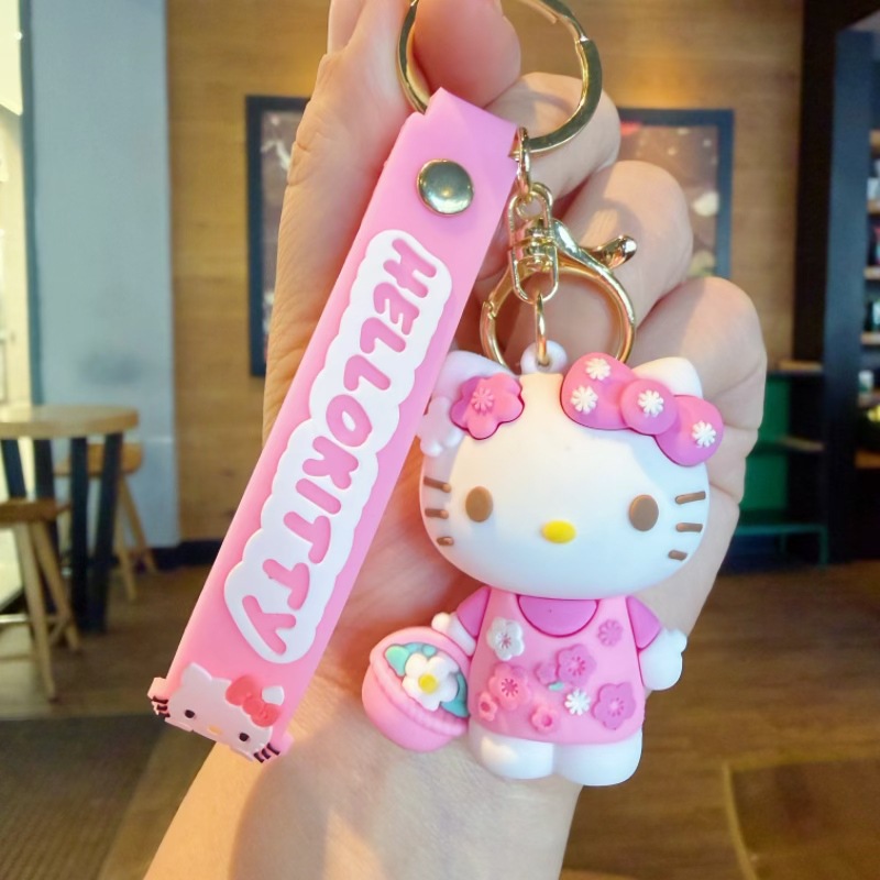 Llavero de Peluche de Gato Kuromi de Sanrio de Tercera Generación, Colgante para Llaves de Coche, Pequeño Regalo para Estudiantes