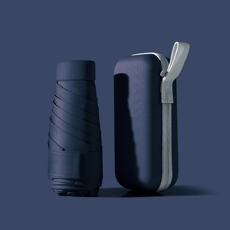 Luz natural de vinilo ligera con paraguas portátiles de protección solar UV lluvia cápsula de doble propósito con paraguas de seis plegadas