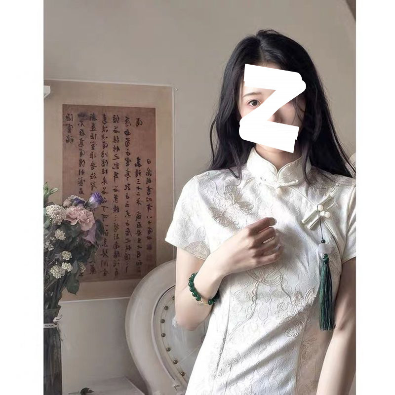 改良版旗袍2025年新款夏季少女年轻款气质高端连衣裙白色日常国风