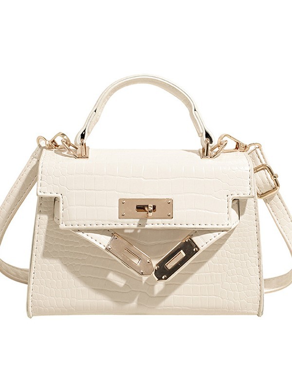 Bolso cuadrado pequeño portátil de alta gama para mujer 2025 nuevo patrón de cocodrilo platino Kelly bolso bandolera de moda