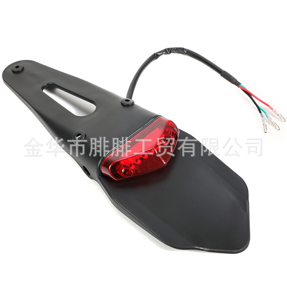 Off-Road Motorcycle Modified Rear Fender Tail Light Universal Led Triangle Brake Tail Light License Plate Warning Light Accessories