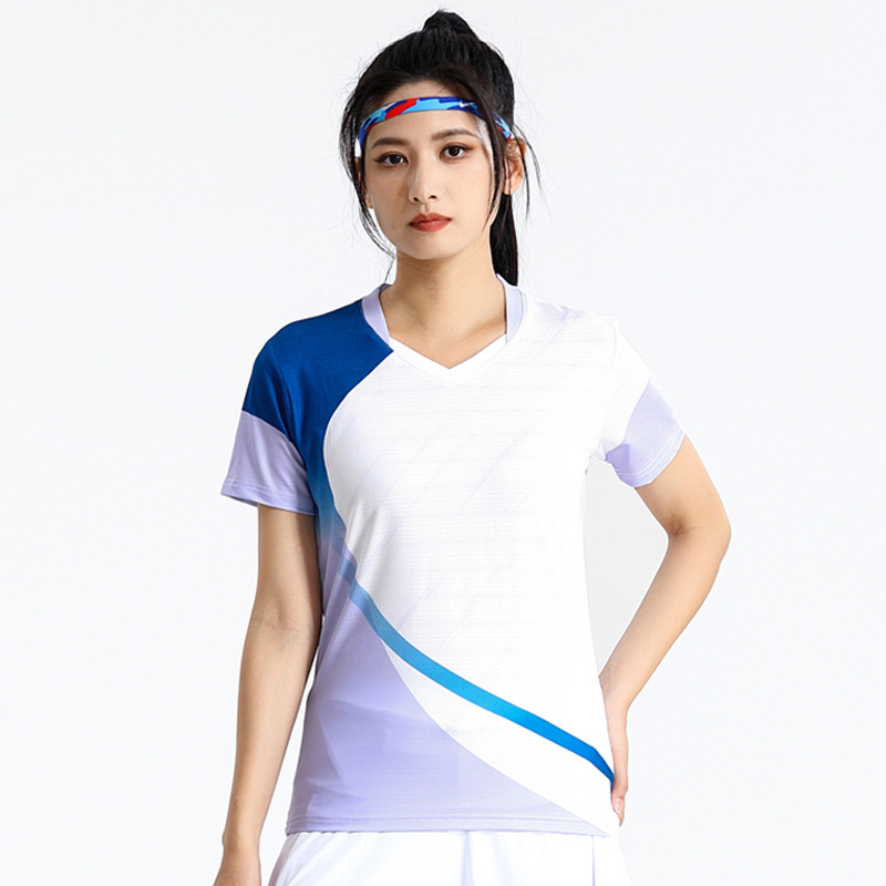 Seco rápido transpirable poliamonio bádminton set hombre y mujer V-cuello chaqueta deportiva para niños logotipo de impresión de adultos