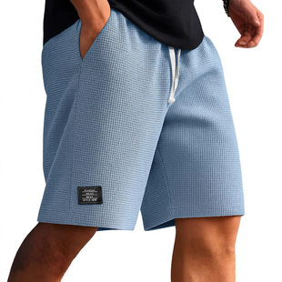 Cross-Border Sports Shorts Men's Summer Outer American Casual Pants Waffle Quarter Pants Men's Middle-Aged and Young Pants