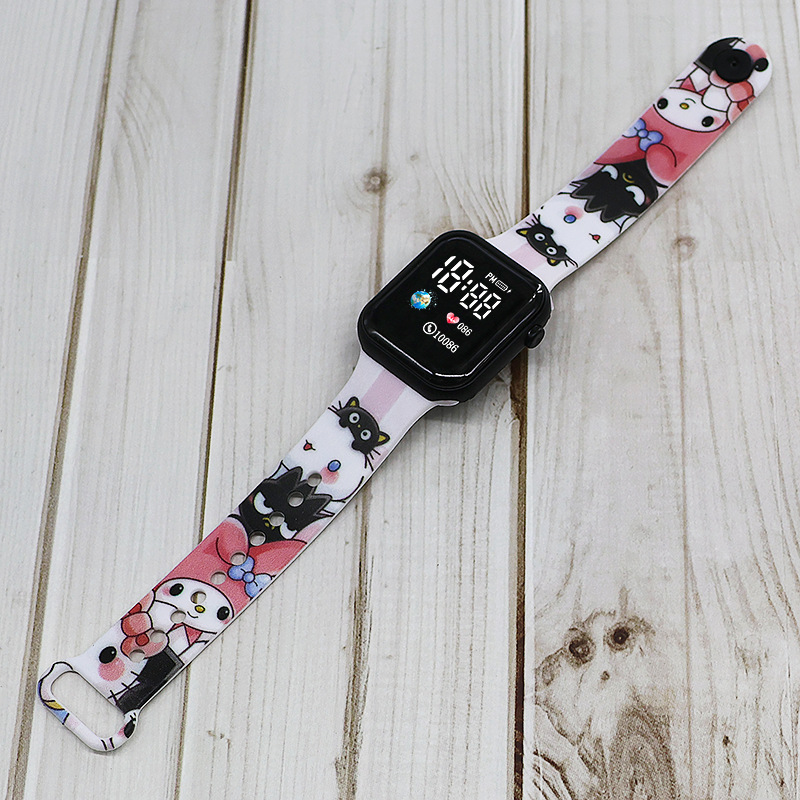 Inventario al por mayor transfronterizo nueva impresión LED tierra reloj electrónico de dibujos animados estudiantes lindos cool reloj táctil