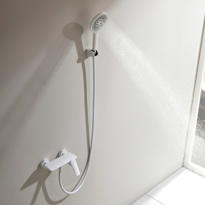 Juego de ducha de ducha de ingeniería de hotel, baño de cobre completo, ducha, ducha, ducha, botón de piano, ducha sobrealimentada