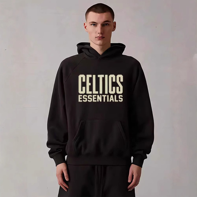 New Trendy Brand Essentials American High Street Team Autumn and Winter Fleece-Lined Hooded Sweatshirt for Men New Trendy Brand Essentials American High Street Team Autumn and Winter Fleece-Lined Hooded Sweatshirt for Men