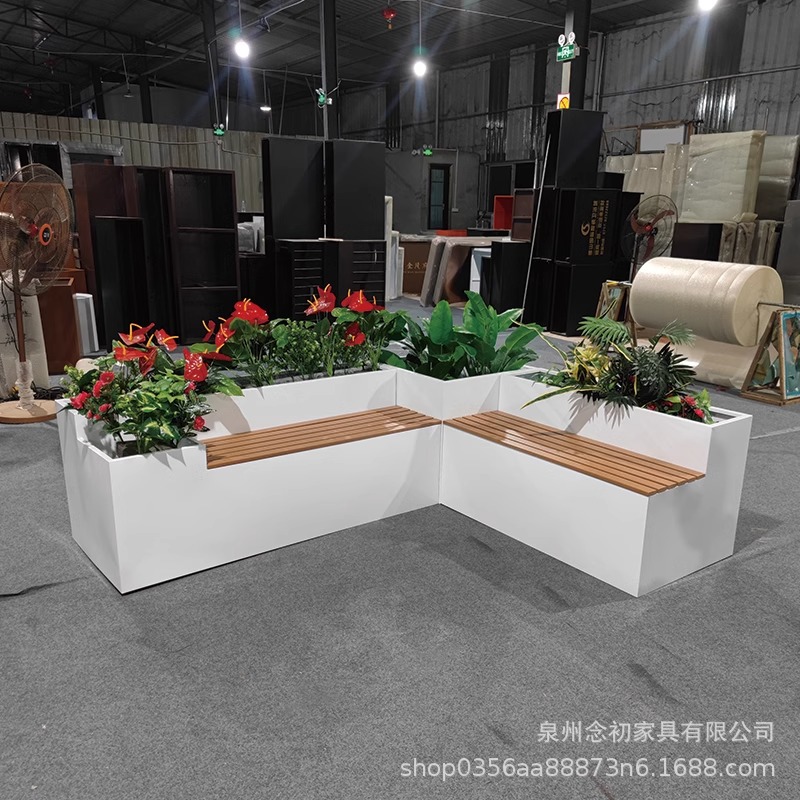 戸外鉄芸花箱組合せ販売部商店街は緑化花壇カフェ街のステンレス花溝を遮断している