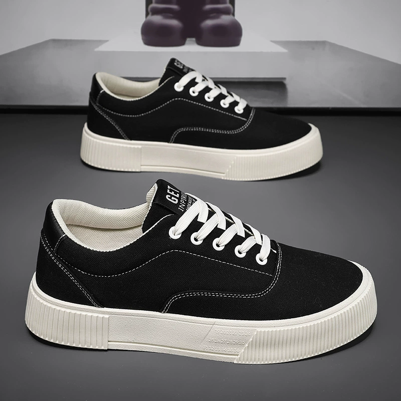 Холст мужская обувь 2025 новый летний студент дикая дышащая повседневная обувь мужская нескользящая спортивная обувь на толстой подошве