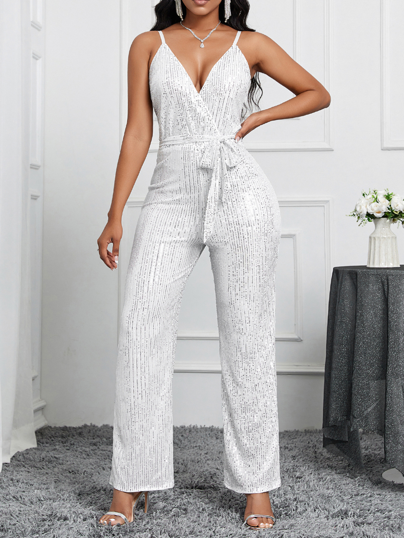 Estilo de diseño de nicho, comercio exterior europeo y americano, exclusivamente para tirantes de color sólido, mono, temperamento elegante