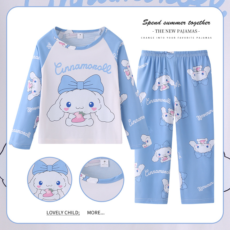 Pijamas de las niñas del sudeste de Asia Primavera y Otoño de manga larga traje de los niños de dibujos animados Linda niña bebé desgaste del hogar otoño desgaste exterior