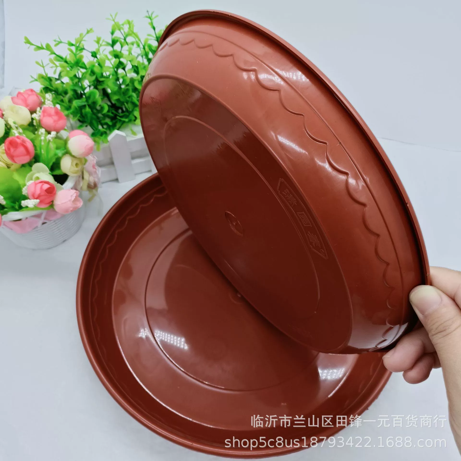 Полная Весна 200 цветочный горшок пластиковый цветочный горшок лоток для воды круглый цветочный горшок базовый лоток один юань оптом