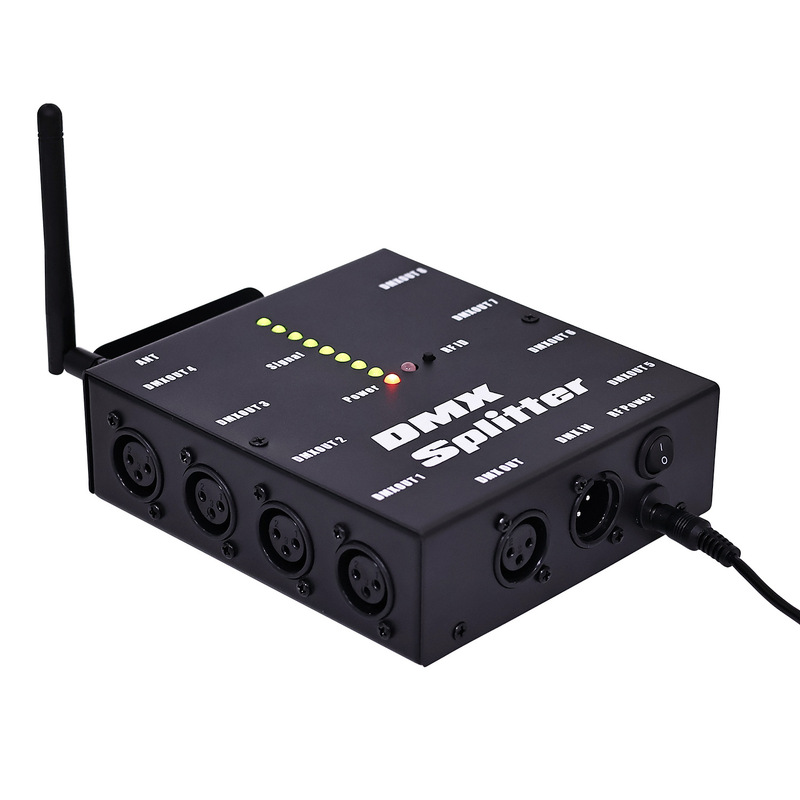 Cross-border hot-selling 8-way wireless dmx512 distributor dmx controller stage lighting signal amplifier